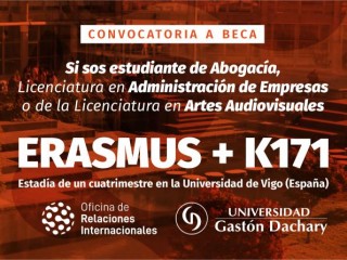 Beca Erasmus: convocatoria abierta a estudiantes de Abogacía, Administración y Artes Audiovisuales